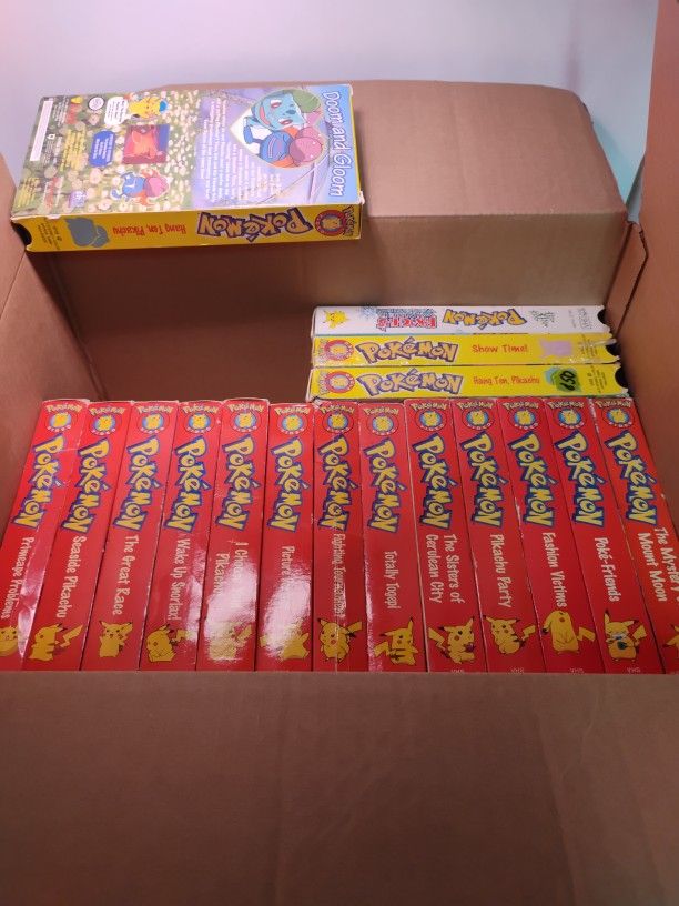Lot Of 17 Pokemon VHS Movies, Damaged Film