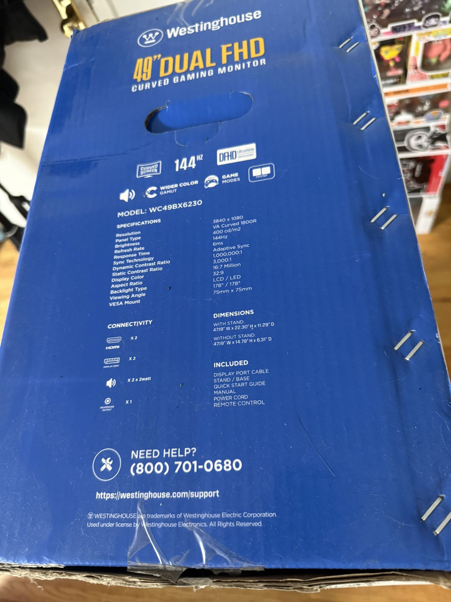 Westinghouse 49" Curved UltraWide QHD Gaming Monitor - Black - photo 2