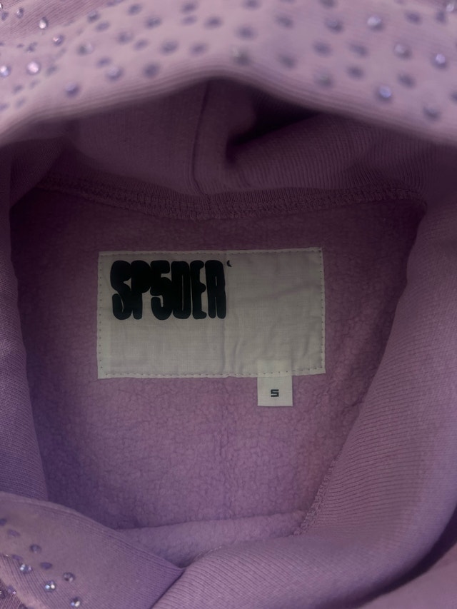 Lavender VVS Rhinestone Sp5der Hoodies - photo 2