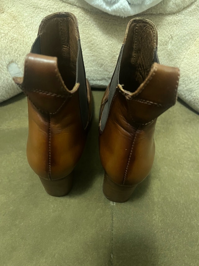 A. Martinengo Brown Leather Boots Size 39 - photo 2