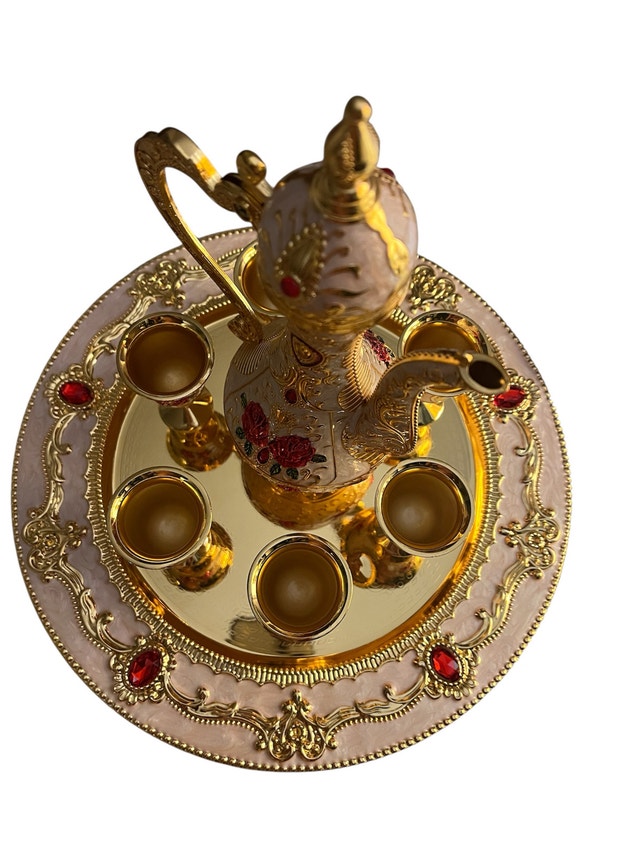 FLAGON Tea Set - Teapot, 6 Cups, Tray