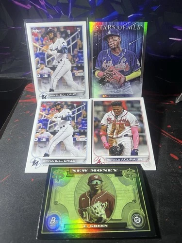 Ronald Acuna Jr. 2022 Stars of MLB, Bryan De La Cruz Rookie Card - photo 5