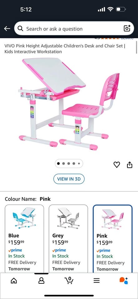 Kids study table with chair $50