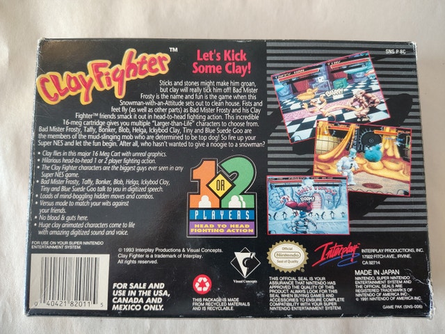 Clayfighter in Box. Tested works. Super Nintendo SNES - photo 2