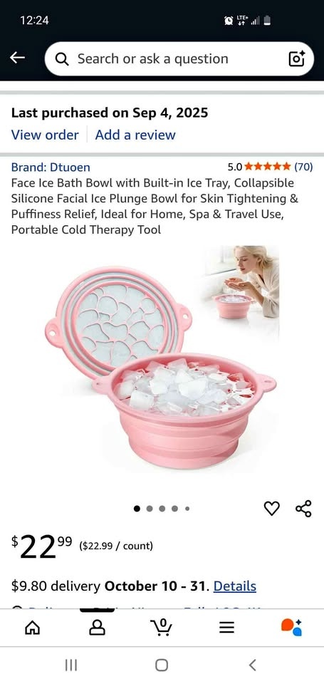 BNIB Face Ice Bath Bowl with Built-in Ice Tray