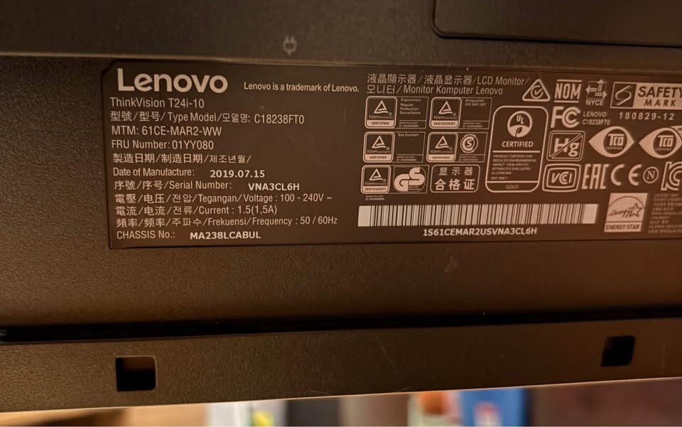 Lenovo ThinkVision T24i-10 24" IPS Monitor | Adjustable Stand - photo 4