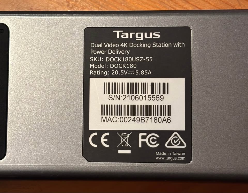 Targus Dual Video 4K Docking Station w/ Power Delivery (DOCK180) - photo 2