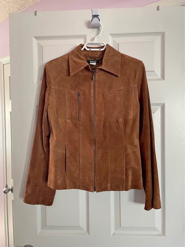 Size Medium brown leather jacket