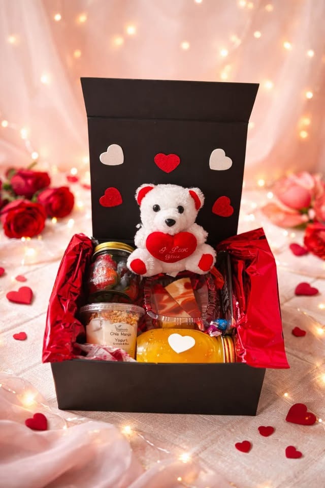 Valentine's Day Gift Box with Teddy Bear & Treats - photo 2