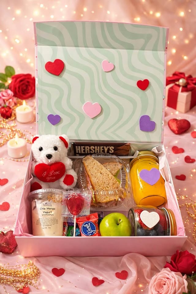 Valentine's Day Gift Box with Teddy Bear & Treats - photo 3