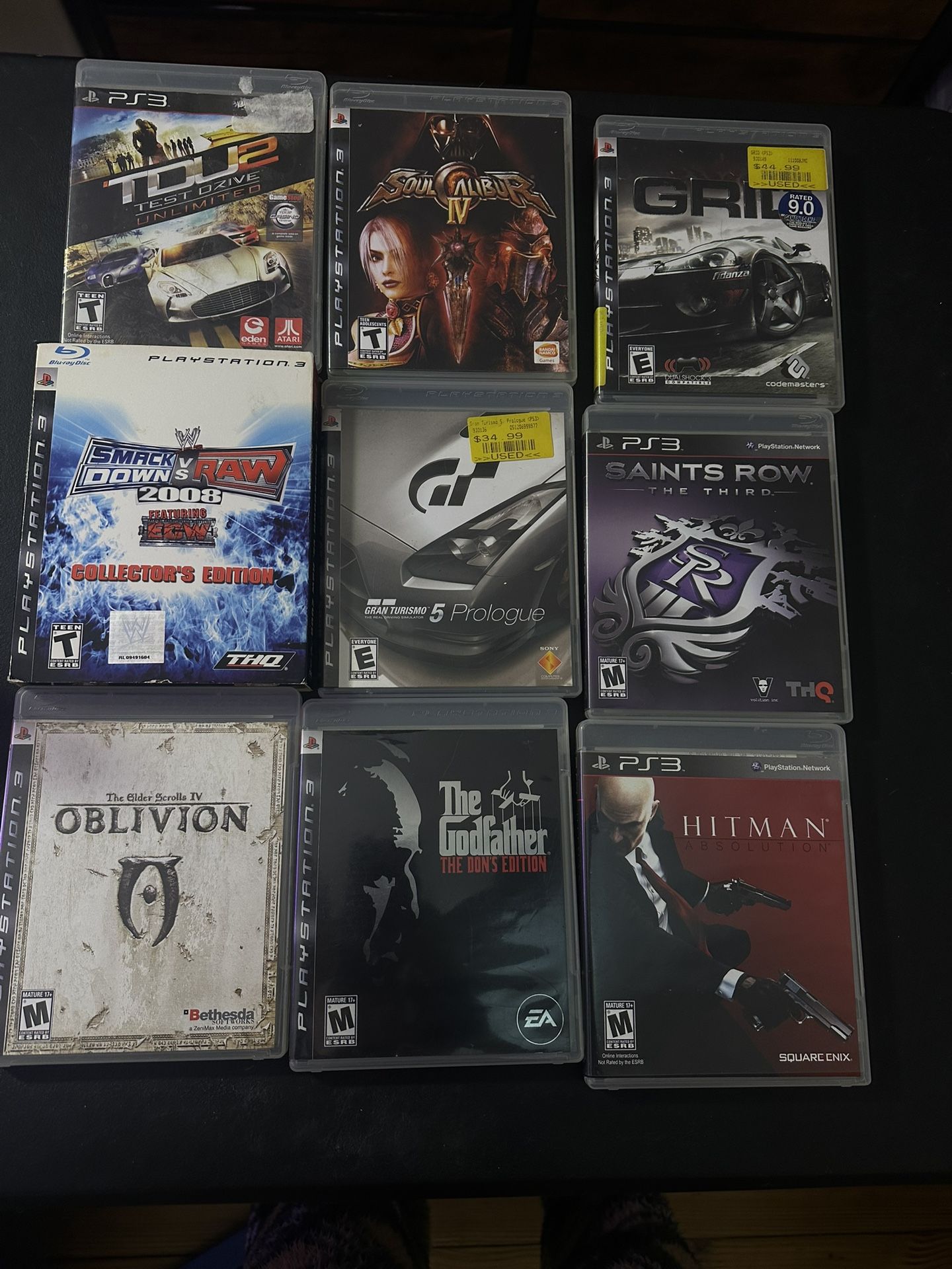 PS3 Game Bundle (9 Games) – Oblivion, Soul Calibur, Saints Row,