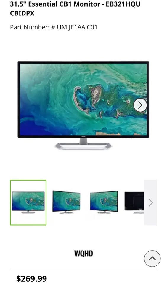 Acer 32 inch QHD 2k Monitor