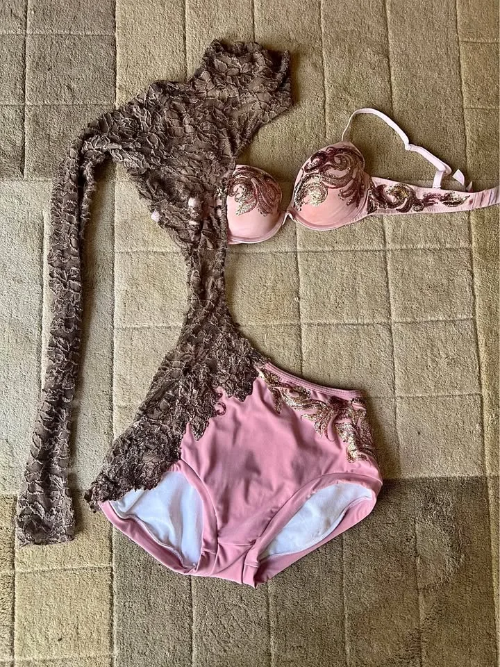Stunning hand painted Competitive Dance Costume - port union thumbnail
