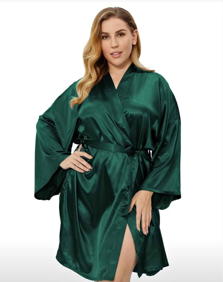 Dark Green Satin Robe (2XL)