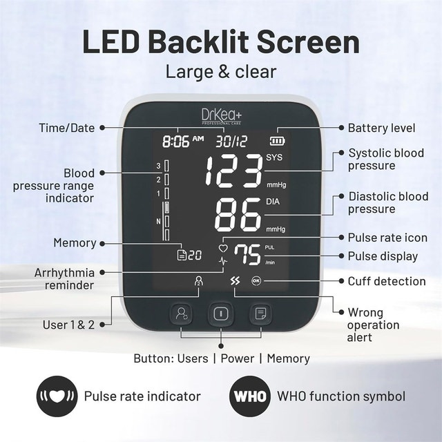 DRKEA DIGITAL BLOOD PRESSURE MONITOR