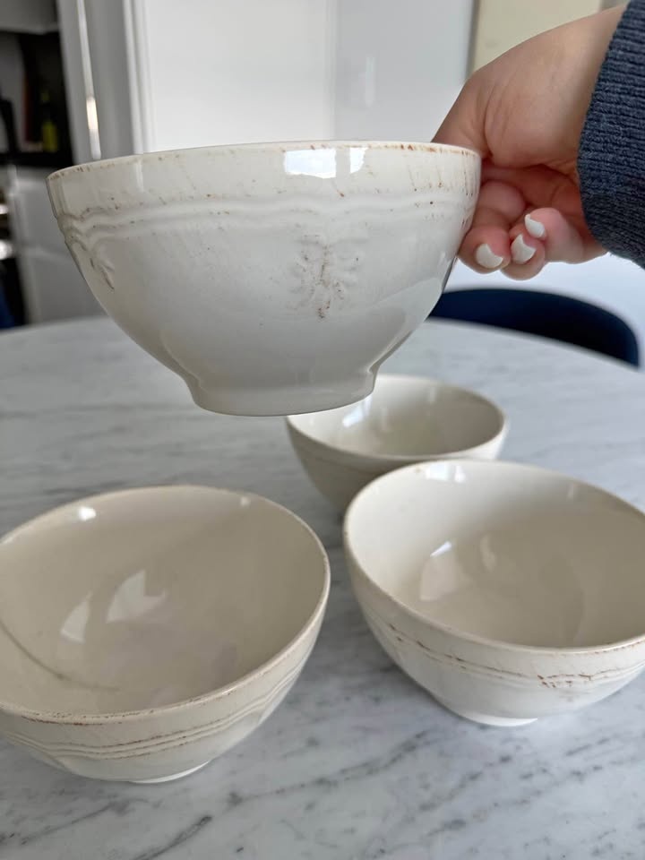 Set of 4 Churchill Country Craft Bowls – Cream/Ivory Stoneware