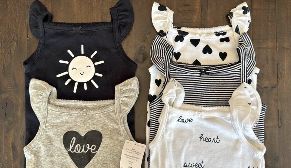 Cute Baby Girl Tank Bodysuits 6M - 5 Pack