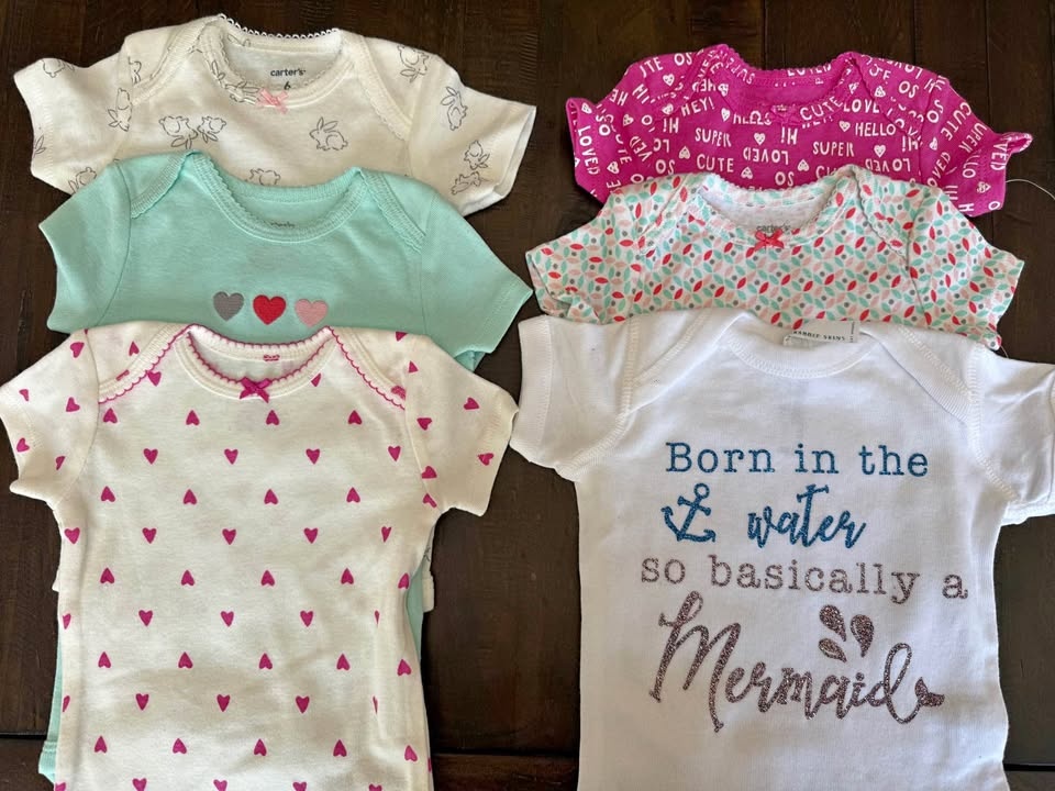 6pcs 6m New Girls Bodysuits
