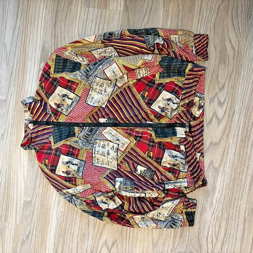 Vintage Bogari 100% Silk Bomber Jacket