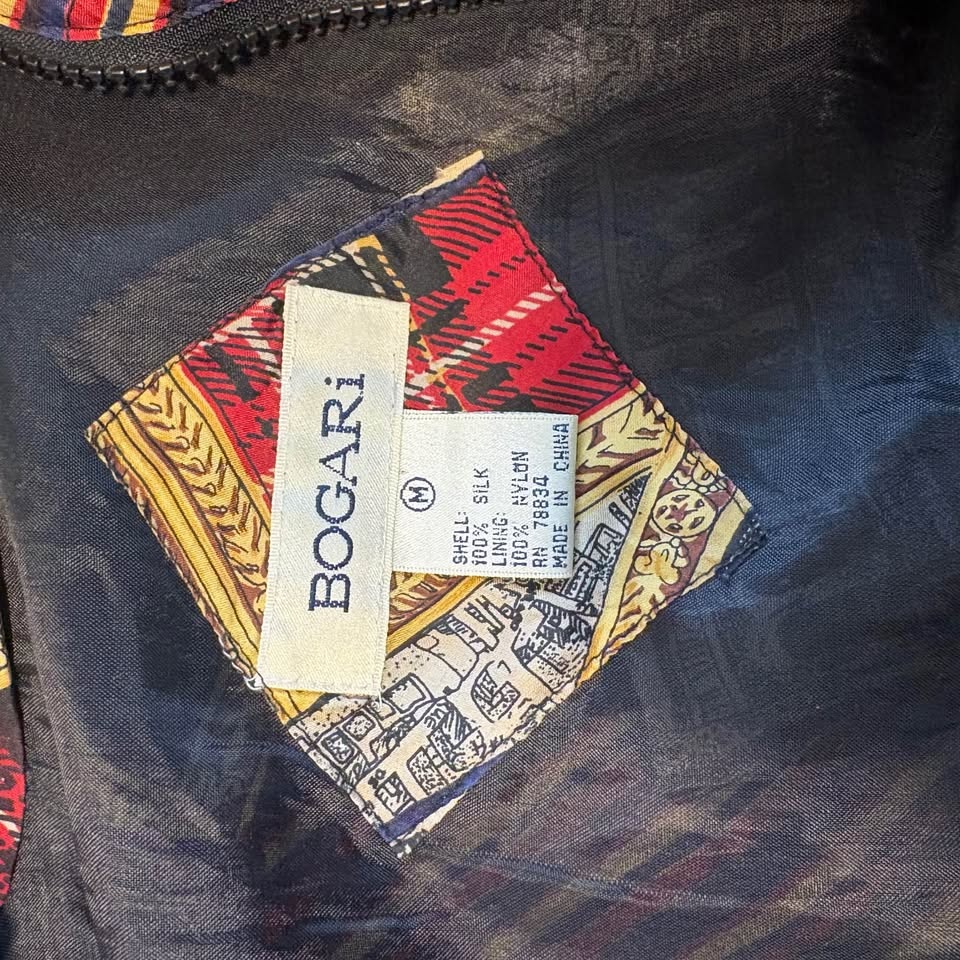 Vintage Bogari 100% Silk Bomber Jacket - photo 3