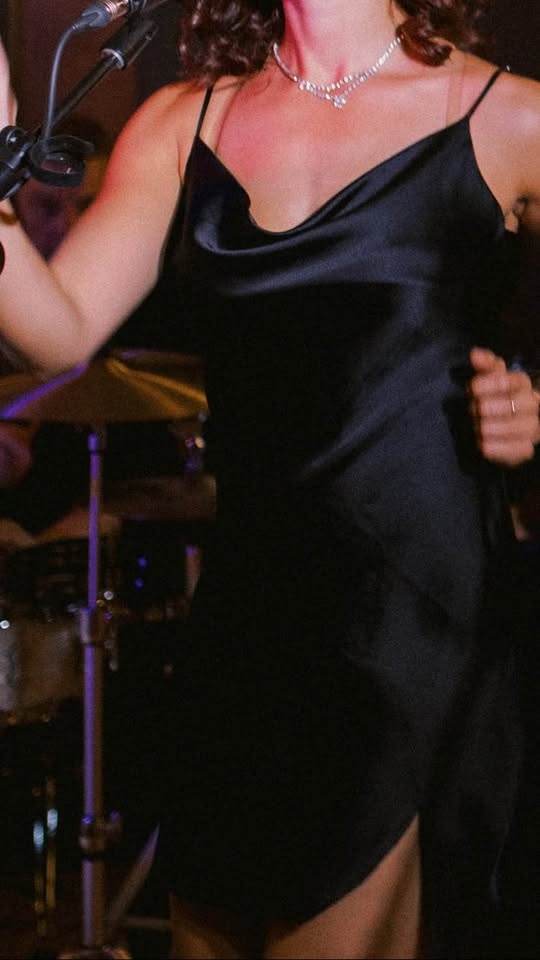 Dynamite black satin slip dress - photo 3