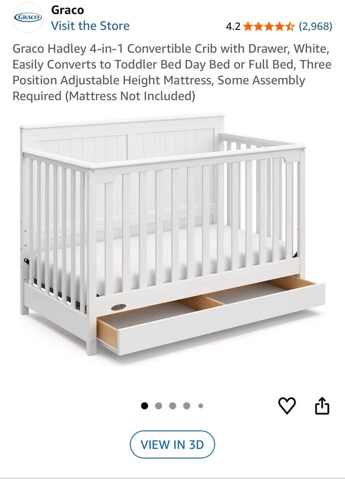 Graco Hadley 4-in-1 Convertible Crib with Drawer & Mattress - photo 5