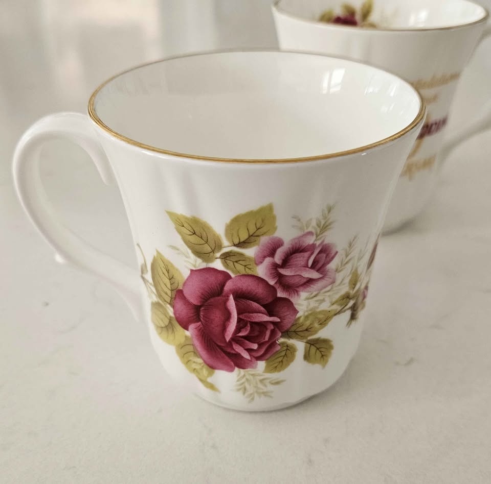Pristine Vintage Duchess Bone China Mugs - 40th Ruby Anniversary - photo 2