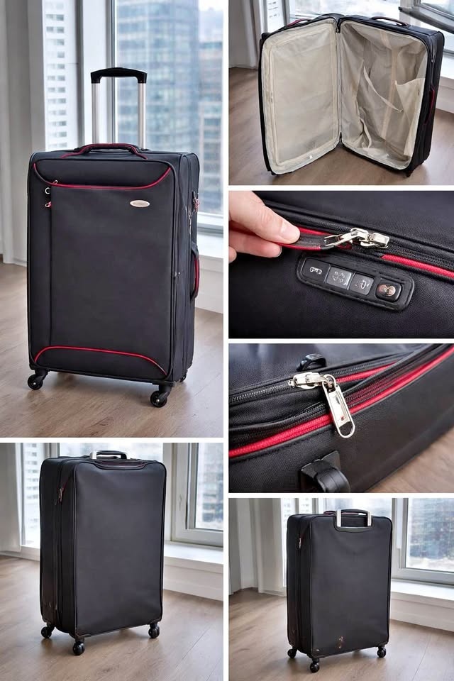 Cosmo Featherlite 4W 70 cm Soft Luggage Trolley Case, Black Larg