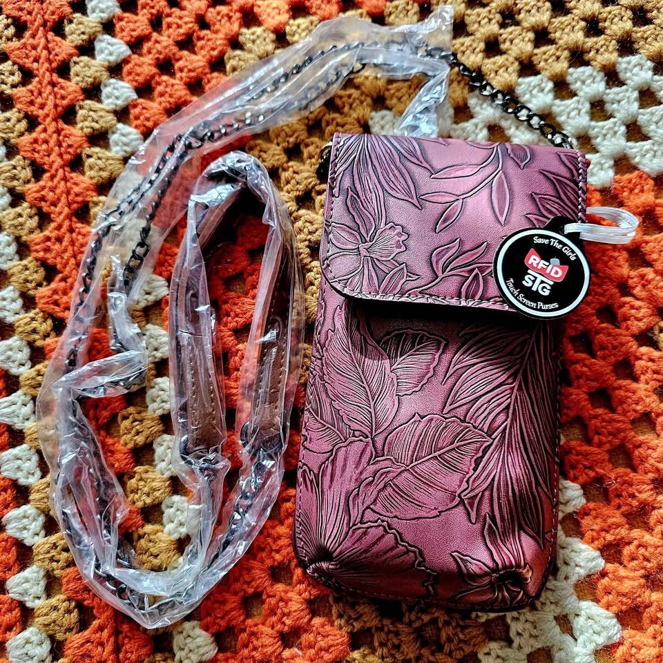 Save The Girls RFID Touchscreen Floral Crossbody Bag - Burgundy