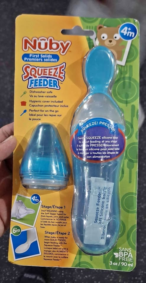 Nuby Squeeze Feeder First Solids 2-Stage Soft Silicone Bottle