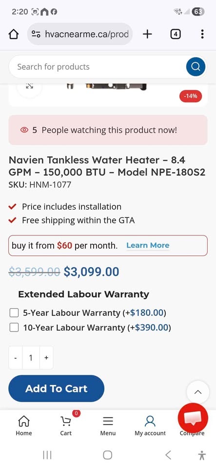 Navien Tankless Water Heater 8.4 GPM 150,000 BTU NPE-180S2 - photo 4