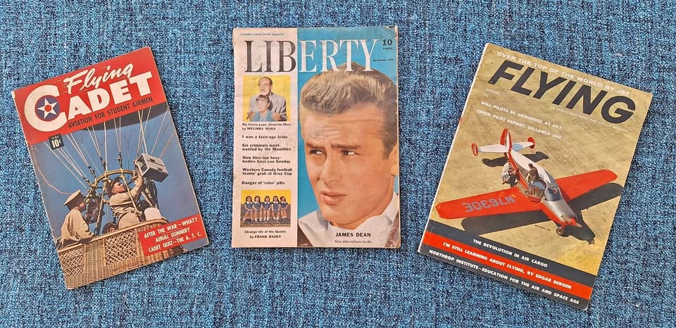 Vintage Magazines: 1943 Flying Cadet, 1956 Liberty, 1960 Flying