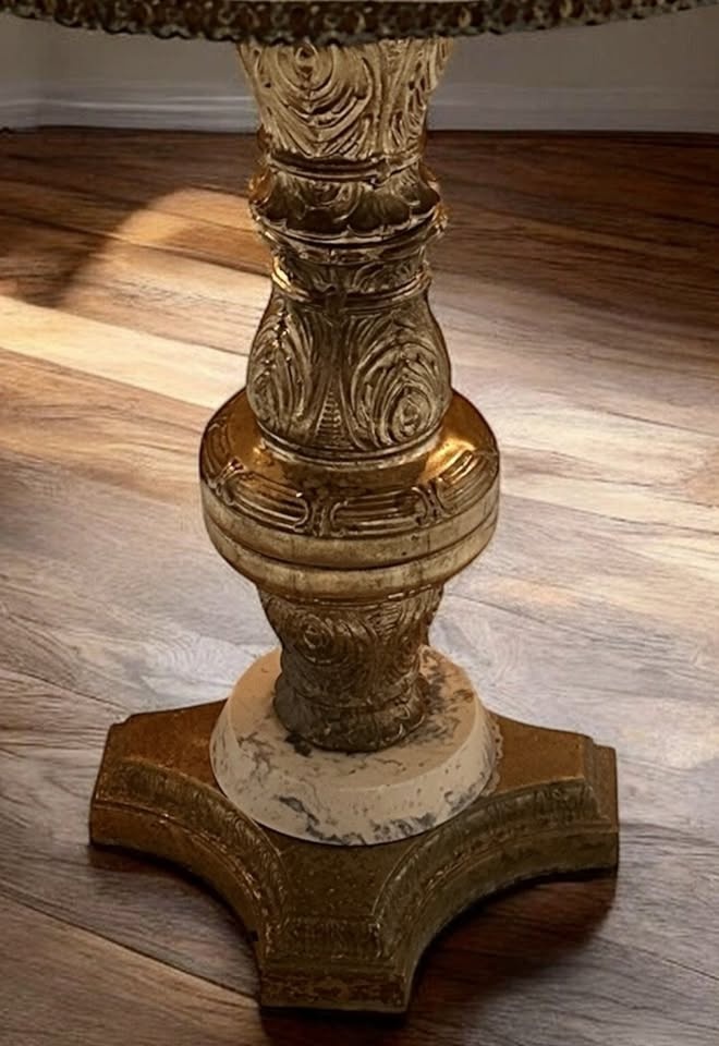 Vintage Gold-Toned Marble Top Accent Table w/ Extra Marble Top! - photo 3