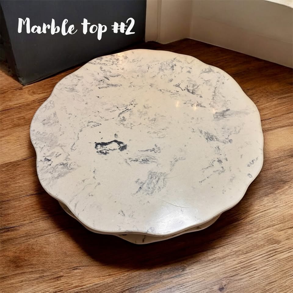 Vintage Gold-Toned Marble Top Accent Table w/ Extra Marble Top! - photo 5