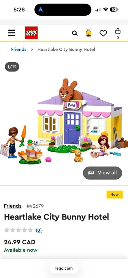 Brand New Lego Friends Bunny Hotel