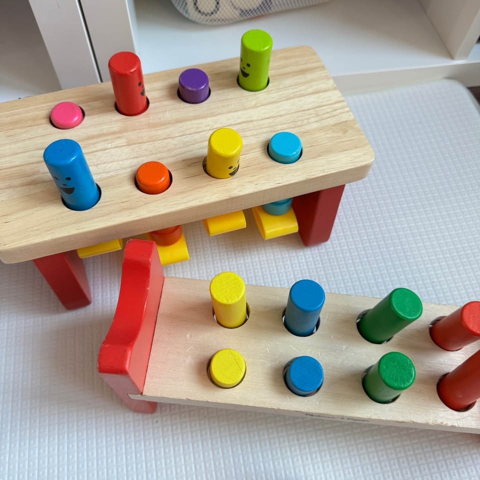 Melissa & Doug Wooden Pound Bench Set (2 Benches + Mallet) - photo 3