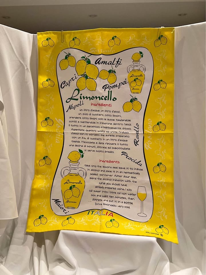 Italian Vintage Limoncello Never Used  Kitchen Tea Towel
