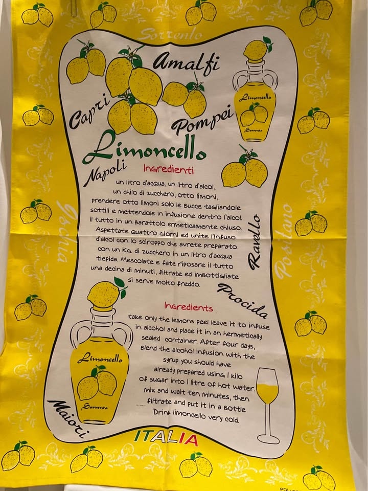 Italian Vintage Limoncello Never Used  Kitchen Tea Towel - photo 2