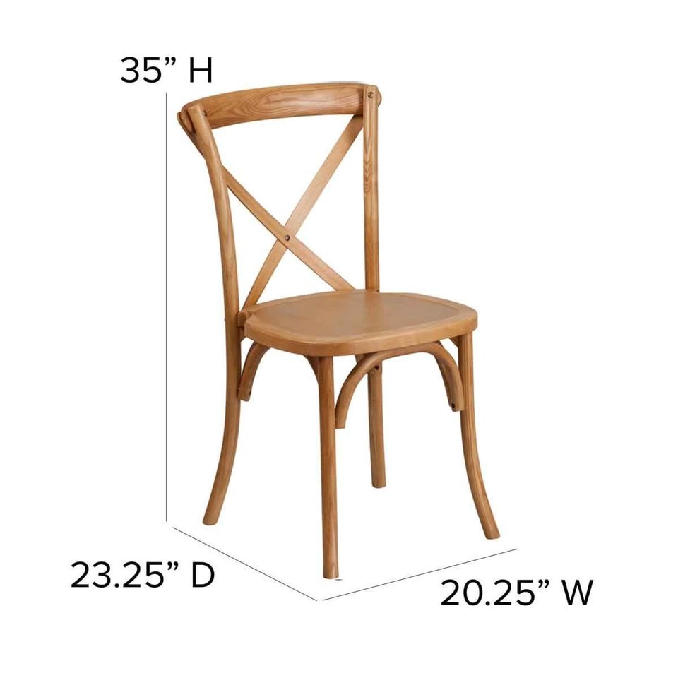 Norma Stackable Wooden Cross Back Chairs (Set of 2) - photo 3