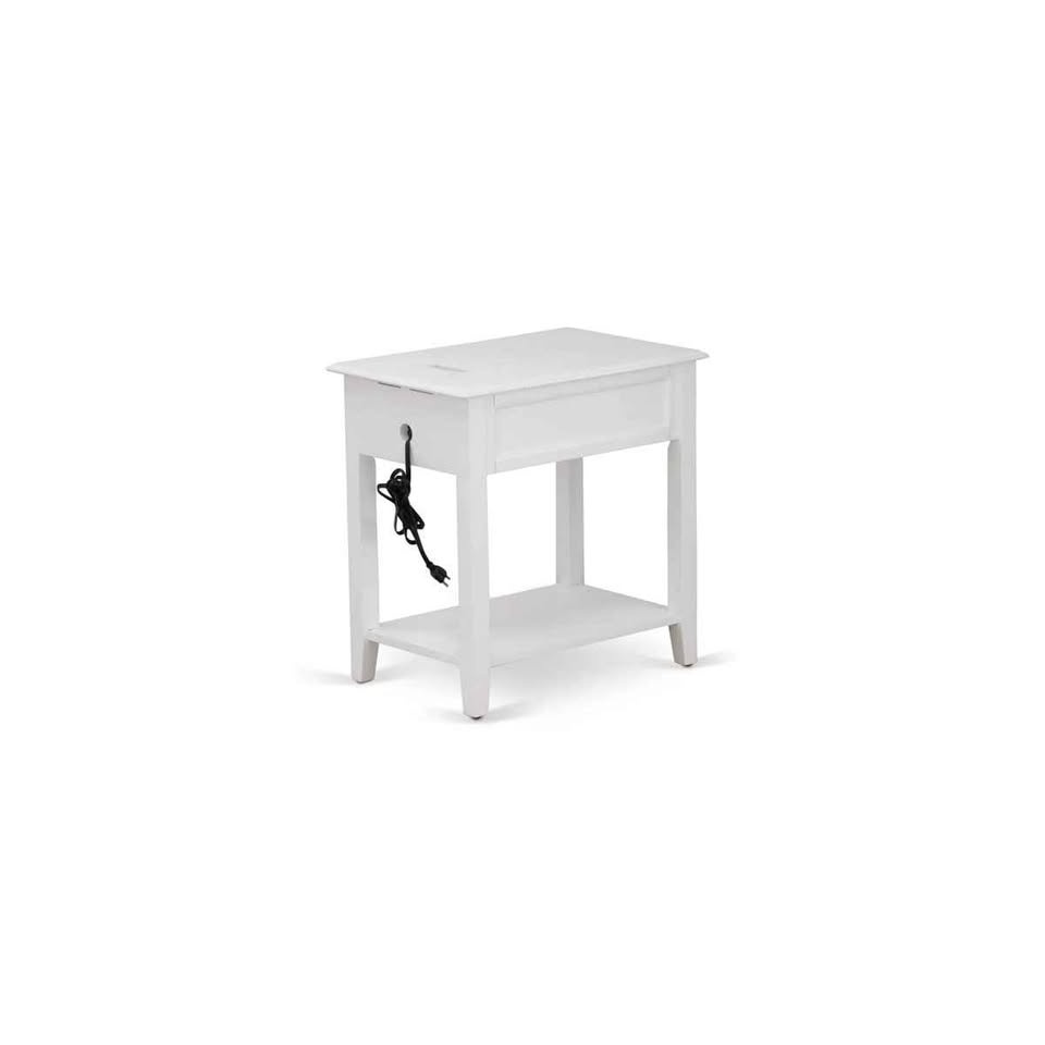 Katon Solid Wood End Table with Storage and Drawer - photo 2