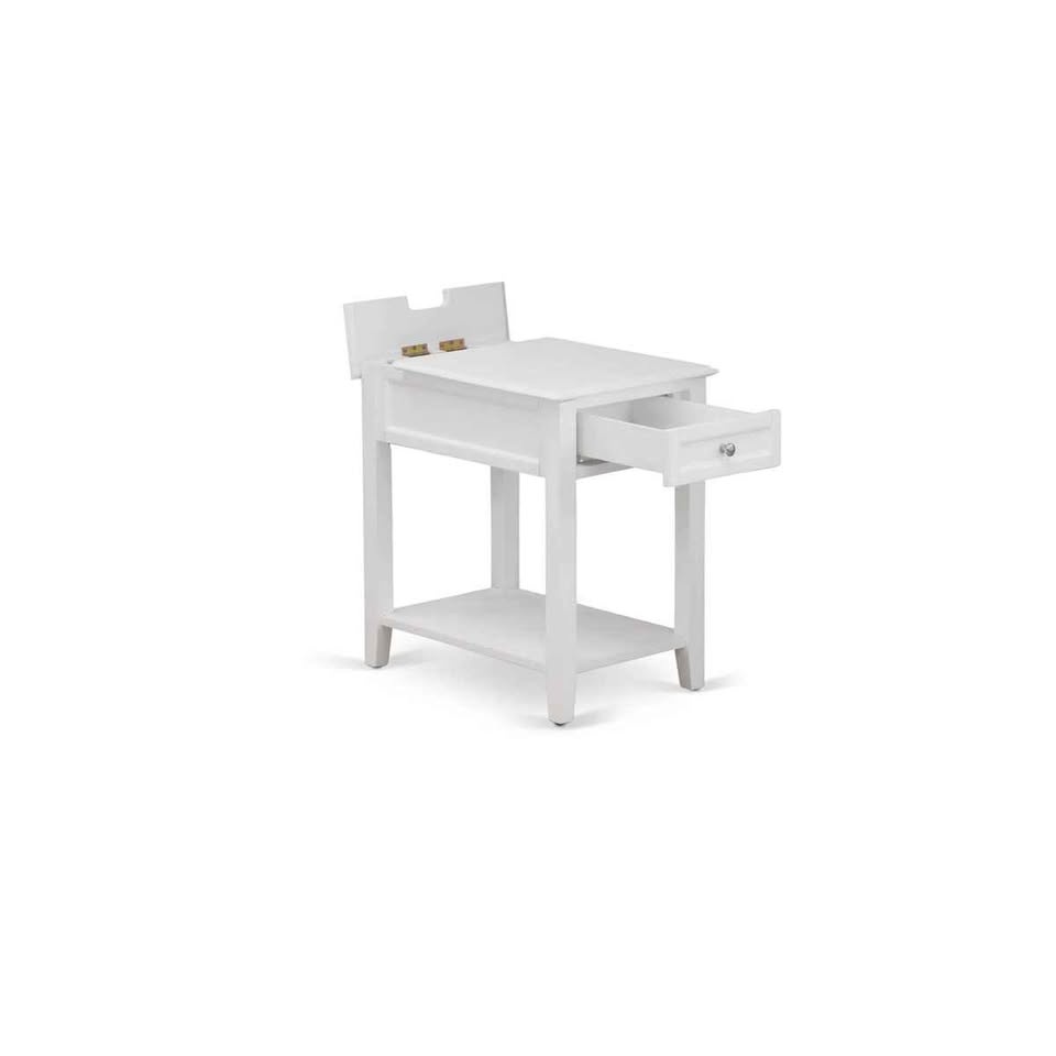 Katon Solid Wood End Table with Storage and Drawer - photo 3