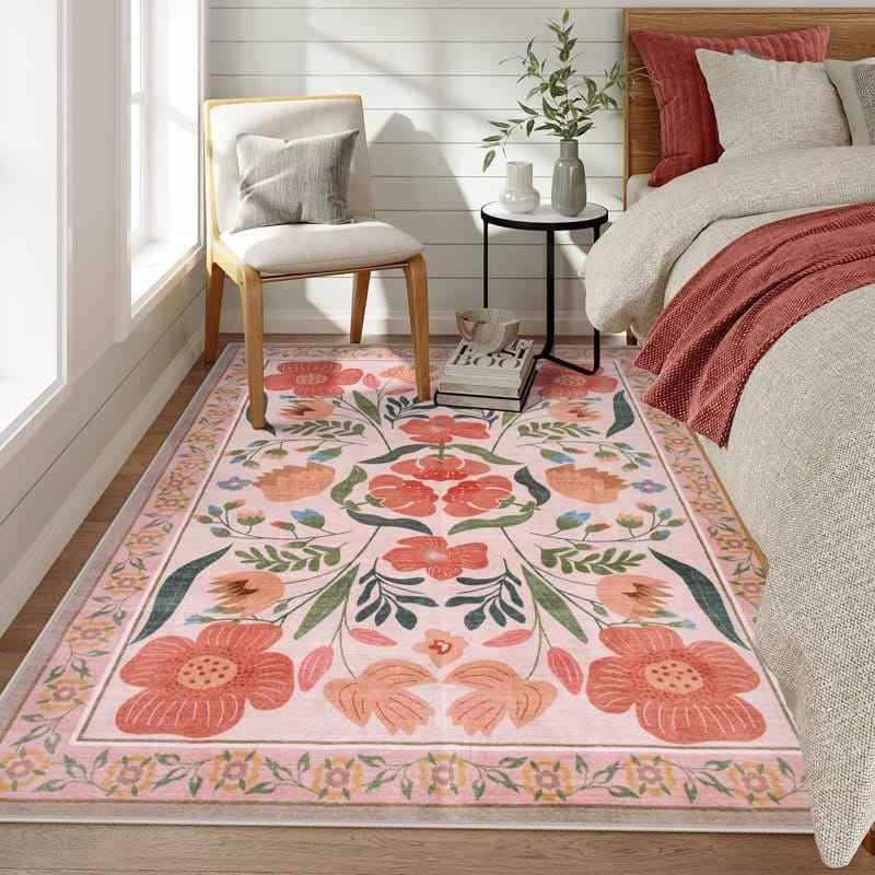 5x7 Kaldi Washable American Country Floral Rug Vintage - photo 2