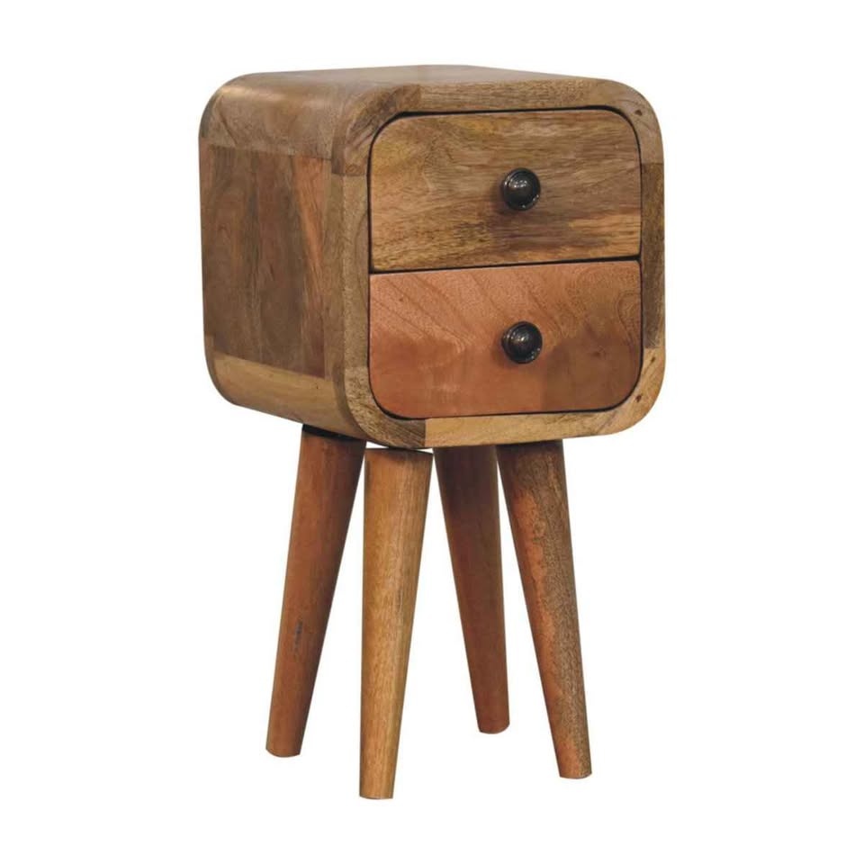 Extra-curved bedside table in oak - photo 2