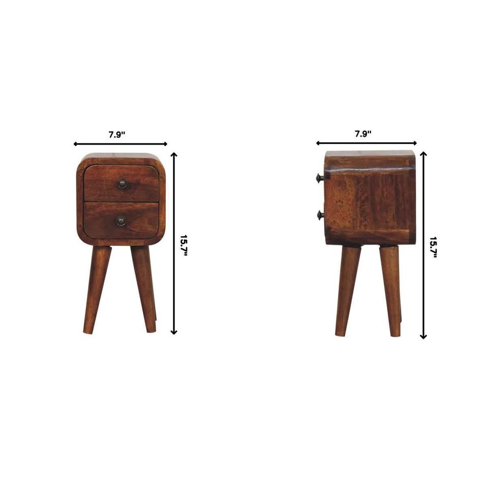 Extra-curved bedside table in oak - photo 3