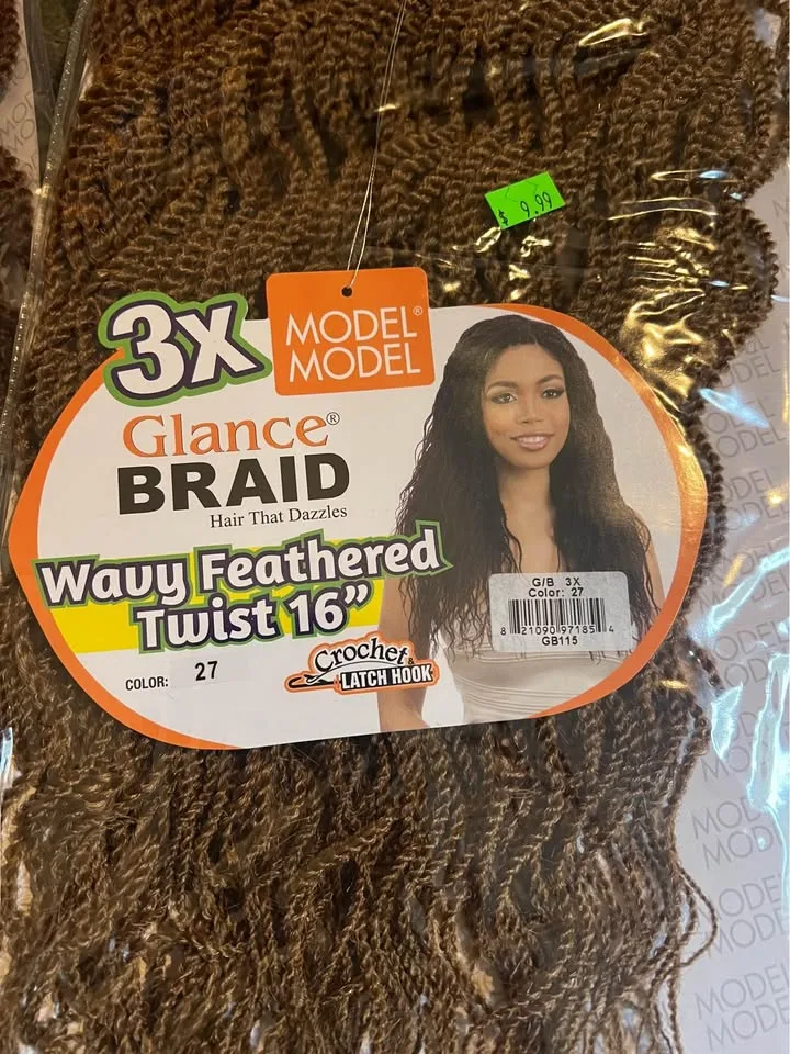 Glance Braid Extensions wavy feathered twist, crochet image indicator(2)