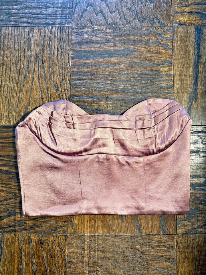 Zara Satin Pink Bandeau - M