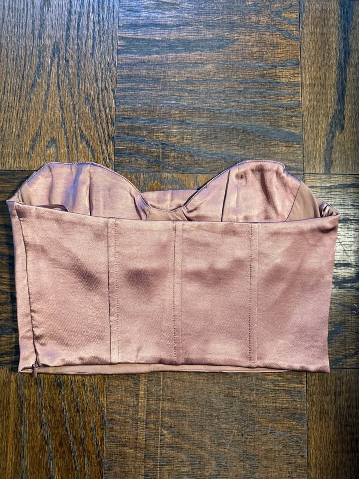 Zara Satin Pink Bandeau - M - photo 2