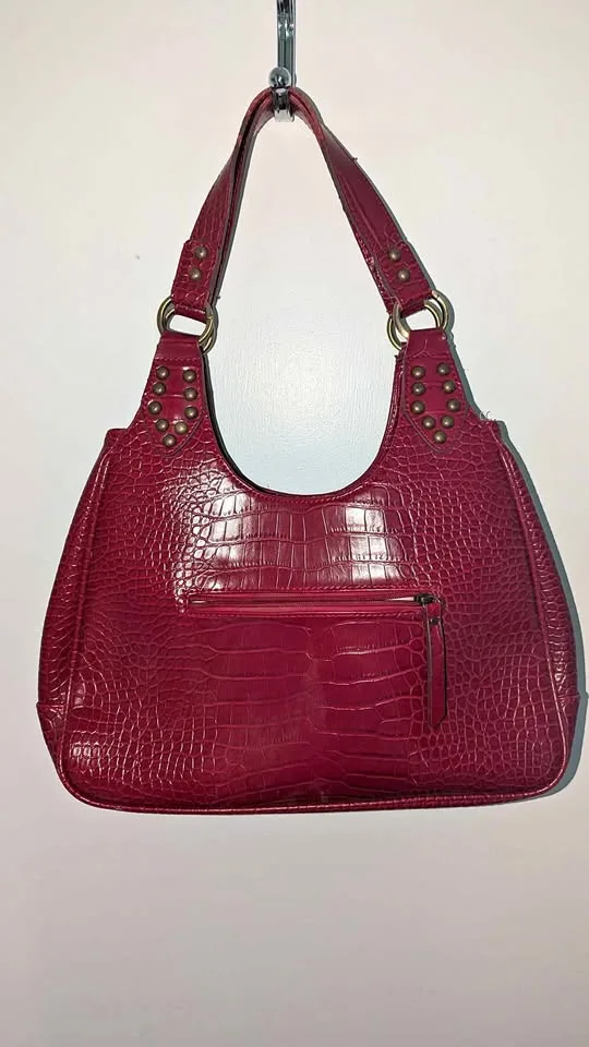 Faux Crocodile Red Leather Purse thumbnail