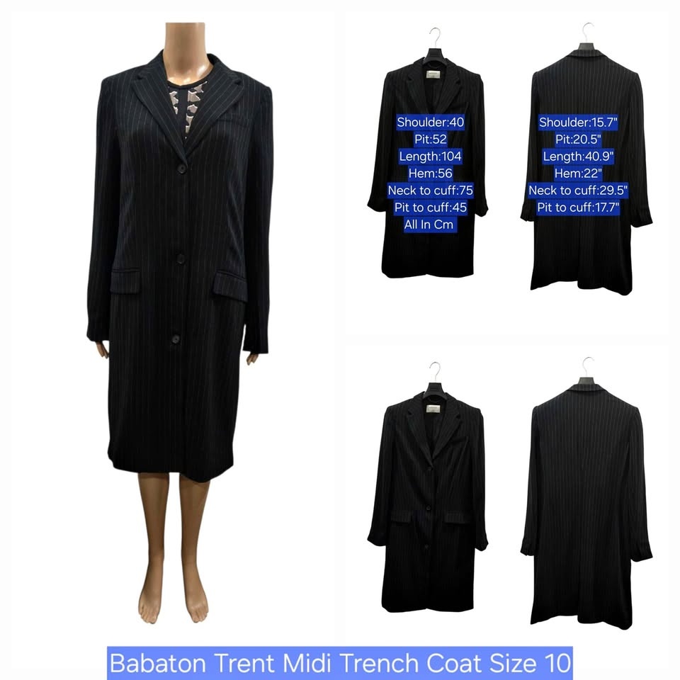 Aritzia Babaton Trent Midi Trench Coat Size 10