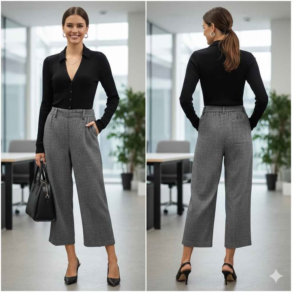 Aritzia Wilfred Allant Pant Wool Cashmere Grey Plaid Wide Leg Tr - photo 3
